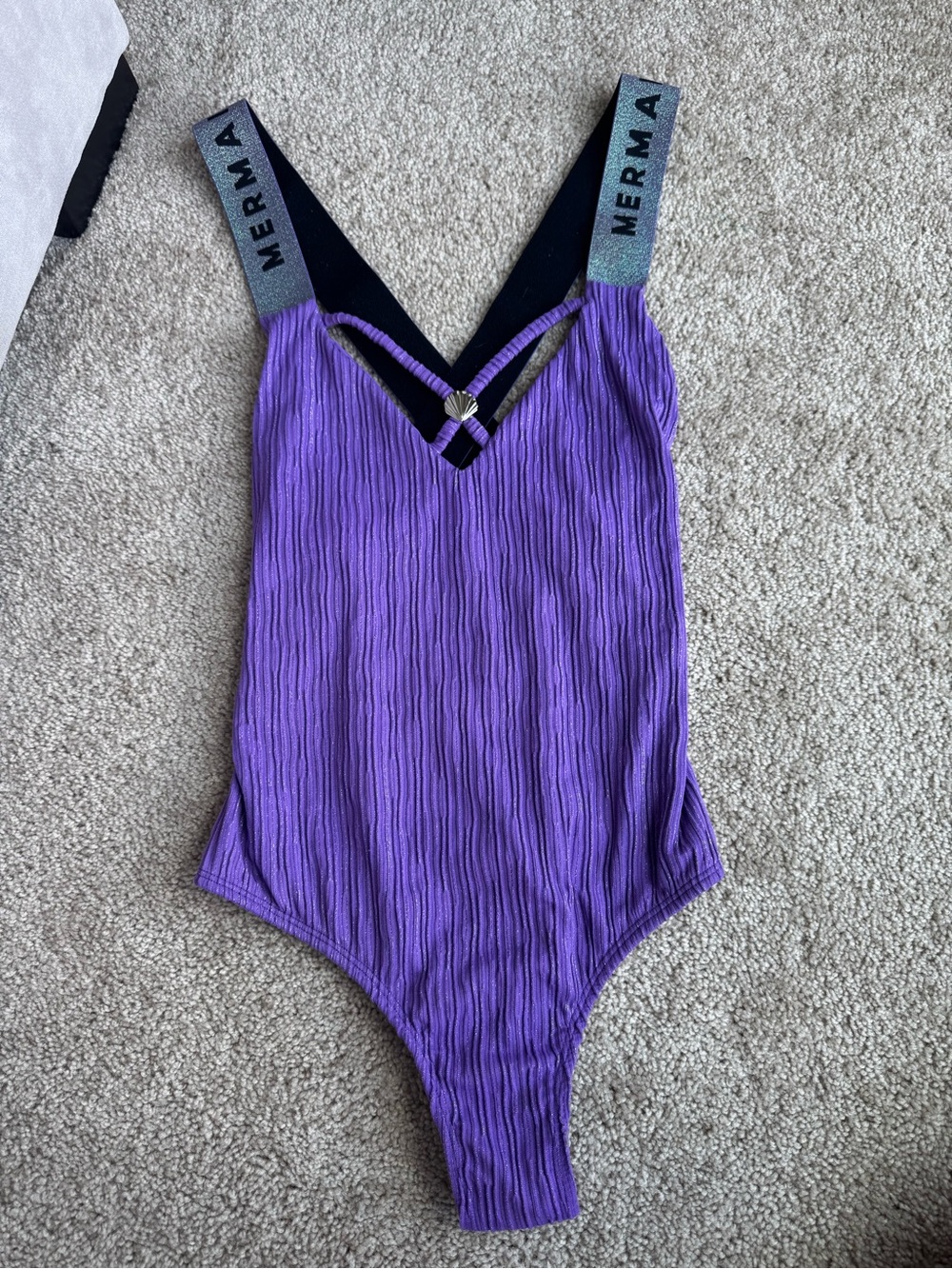 Mermaid women’s Purple Ribbed One-Piece Swimsuit